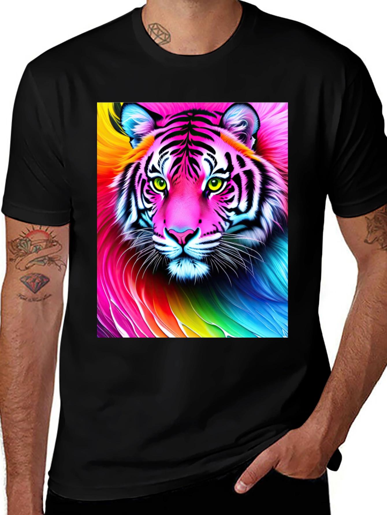 Rainbow Tiger Graphic T-Shirt