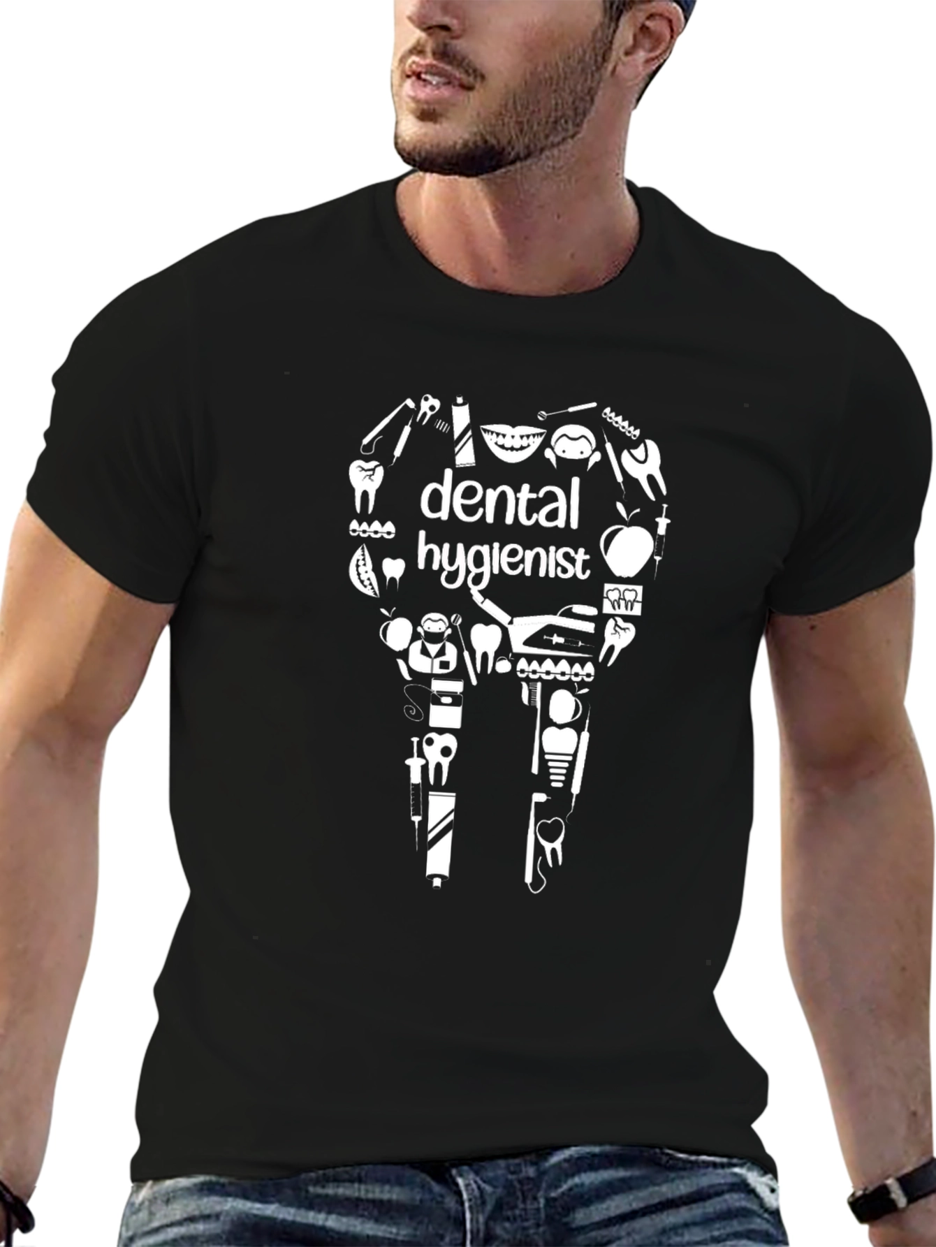 Dental Hygienist Graphic T-Shirt - Black Cotton Tee