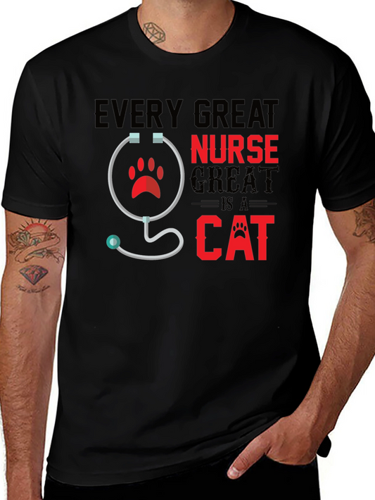 Nurse Cat T-Shirt - Every Great Nurse Is A Cat Tee