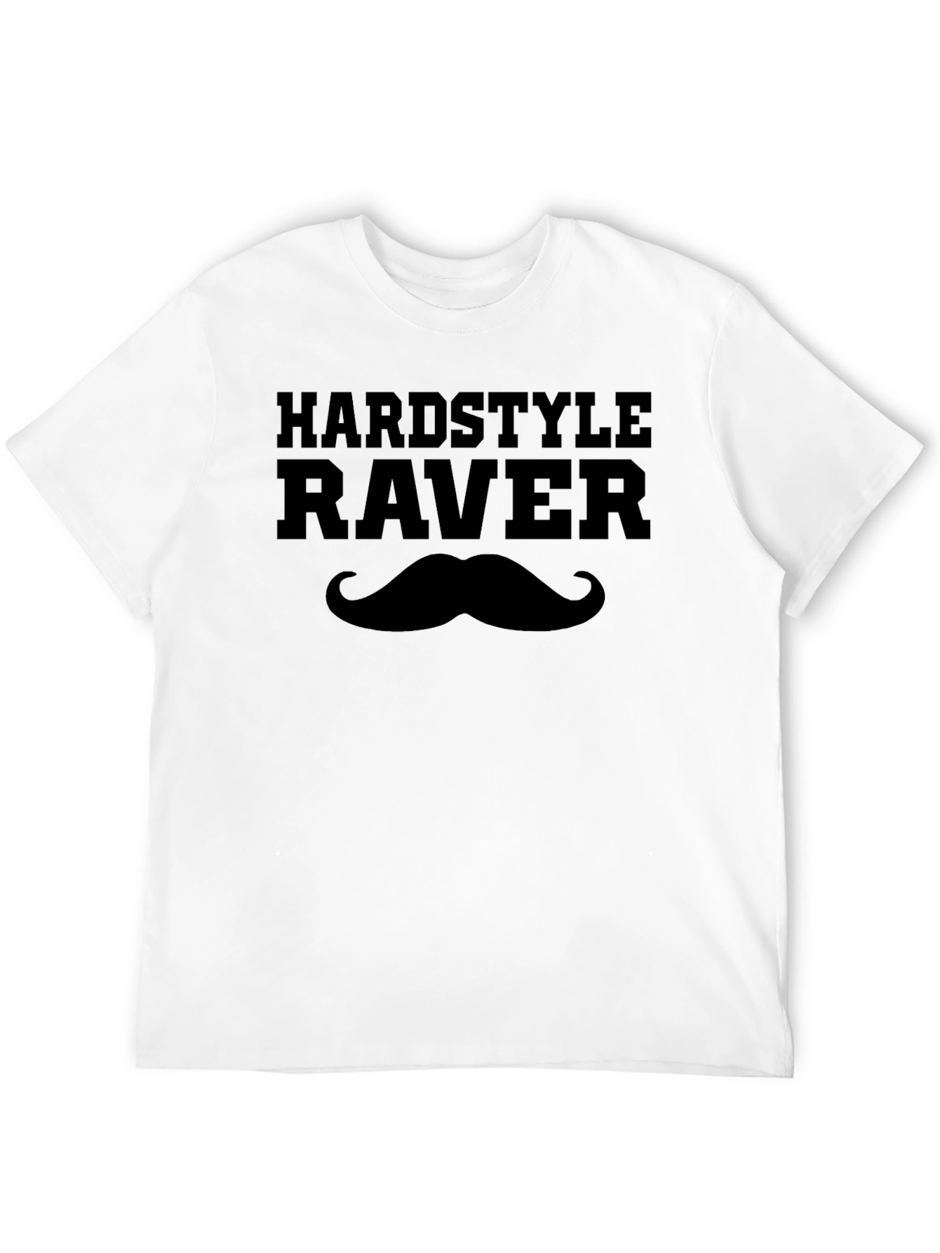Hardstyle Raver T-Shirt with Mustache - Black