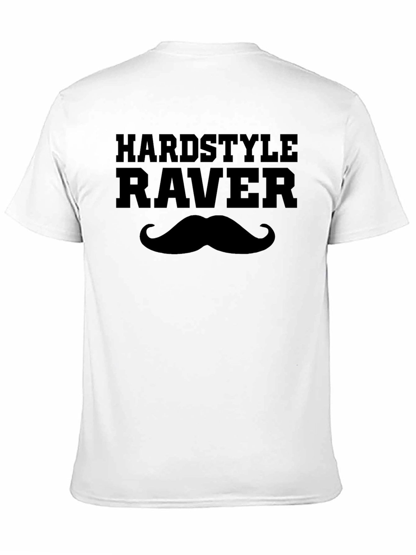 Hardstyle Raver T-Shirt with Mustache - Black