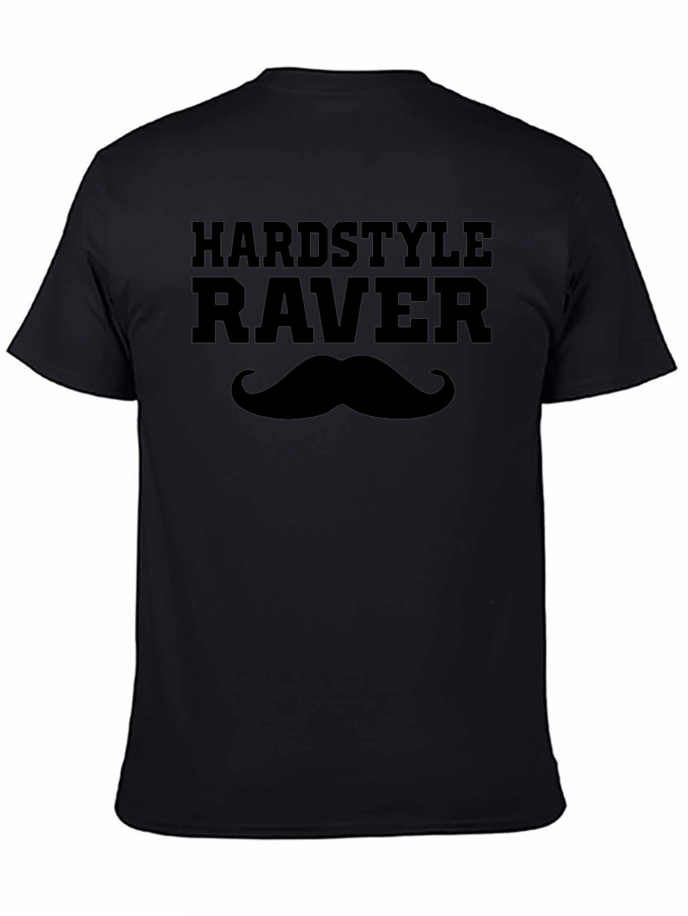 Hardstyle Raver T-Shirt with Mustache - Black