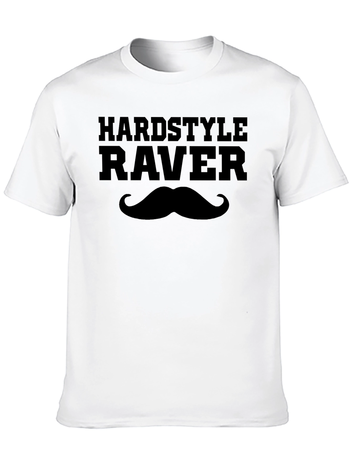 Hardstyle Raver T-Shirt with Mustache - Black