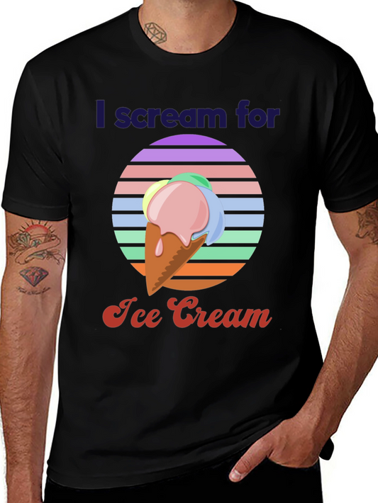 I Scream For Ice Cream T-Shirt - Retro Design
