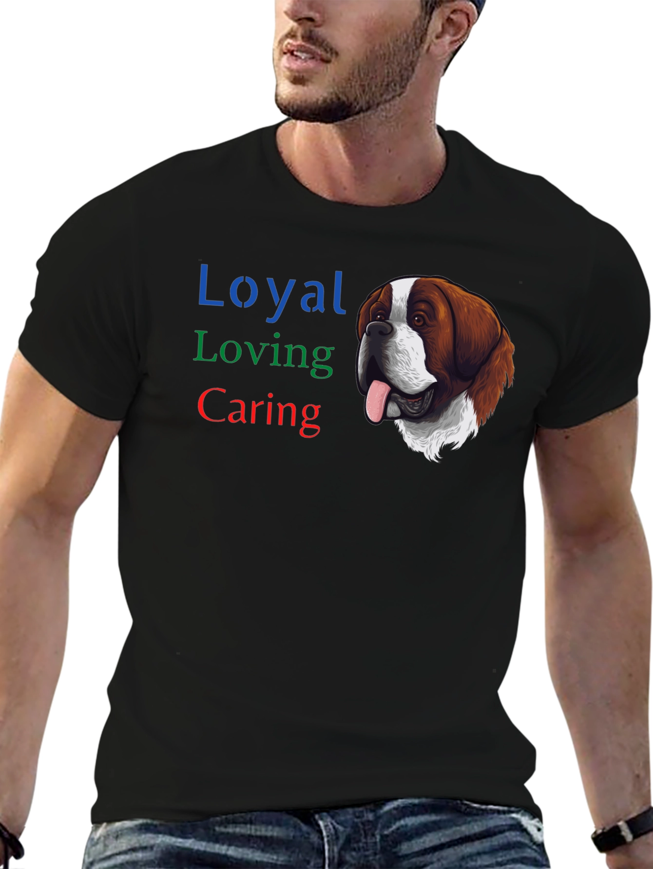 Loyal Loving Caring Saint Bernard Dog T-Shirt