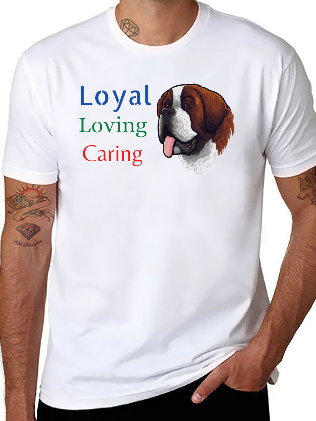 Loyal Loving Caring Saint Bernard Dog T-Shirt
