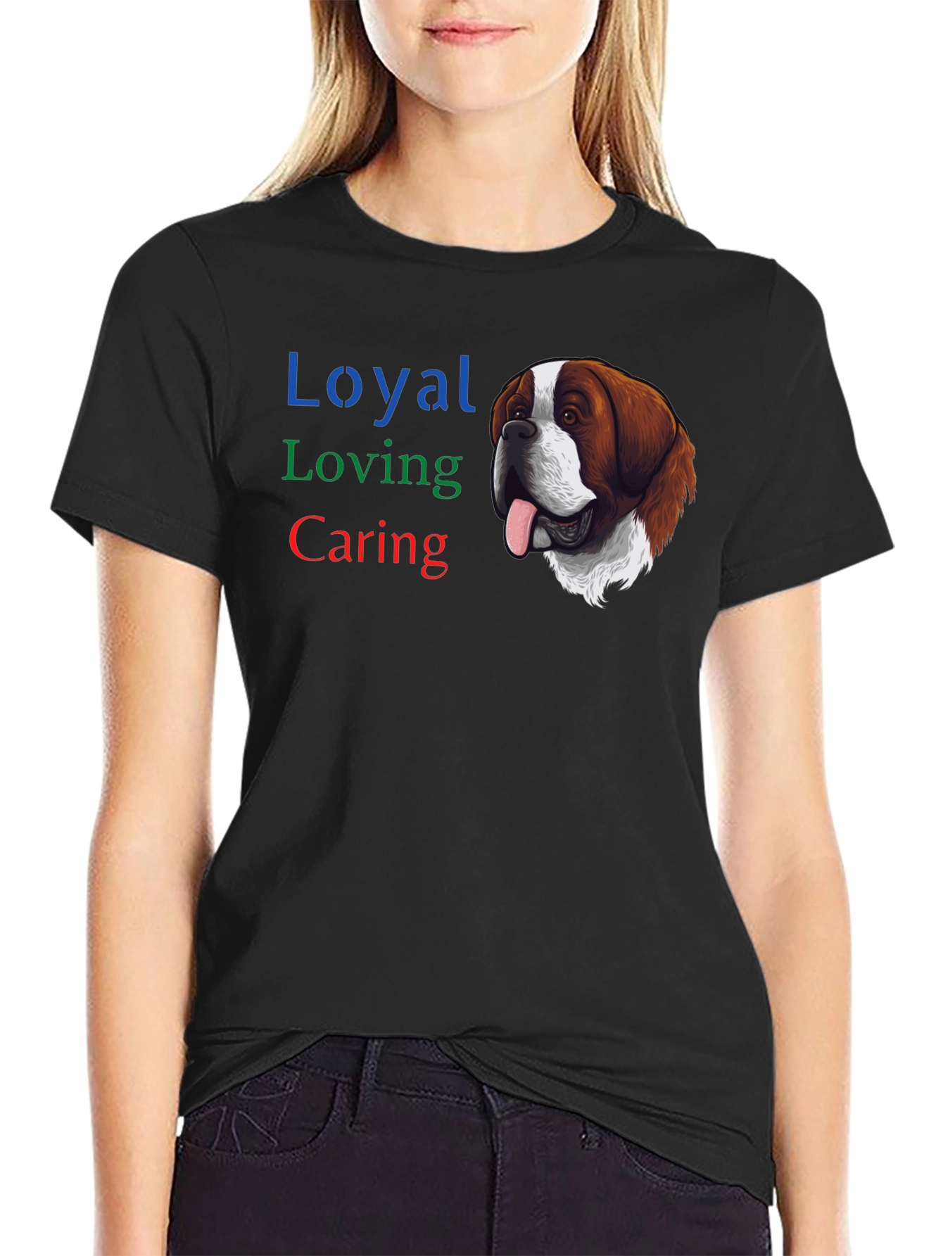 Loyal Loving Caring Saint Bernard Dog T-Shirt