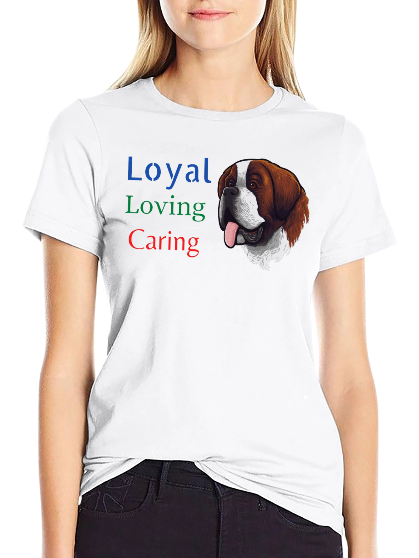 Loyal Loving Caring Saint Bernard Dog T-Shirt