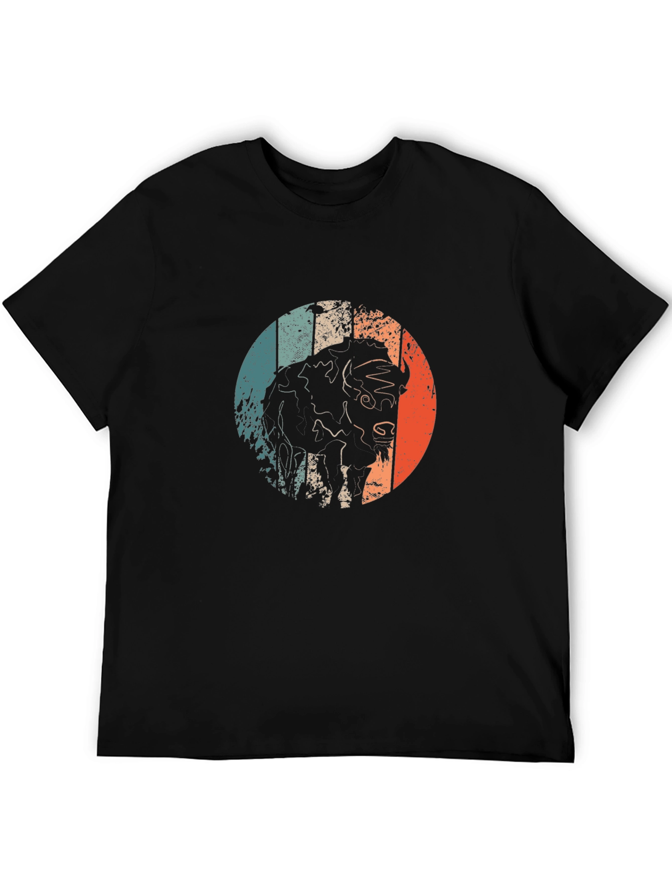 Retro Bison Graphic Tee - Black