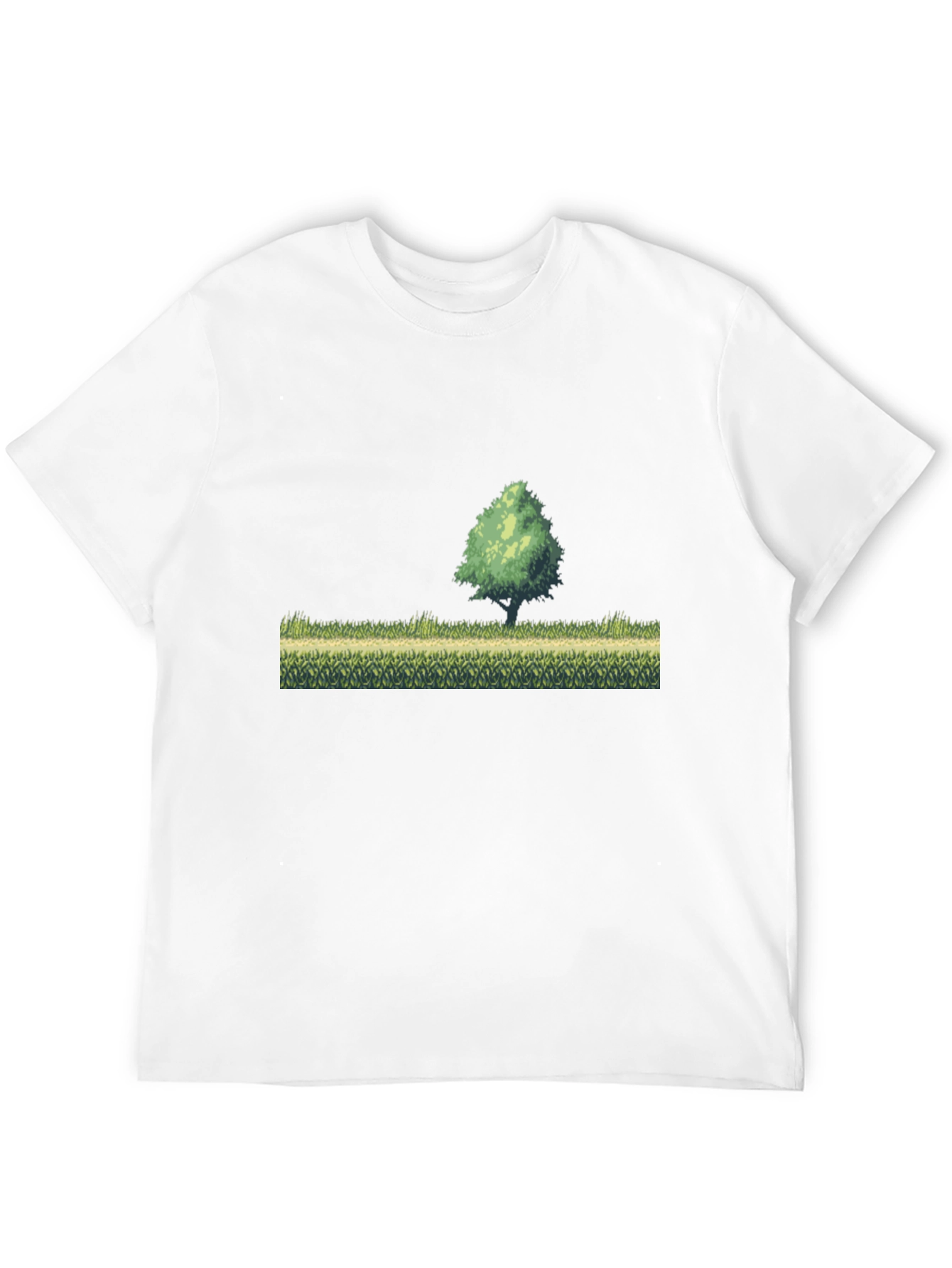 Retro Pixel Art T-Shirt - Nature Scene