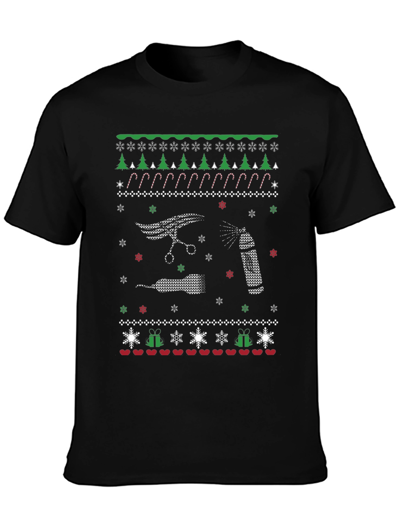 Barber Christmas Ugly Sweater T-Shirt