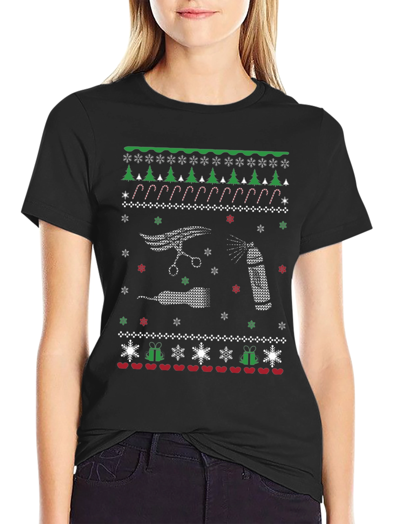 Barber Christmas Ugly Sweater T-Shirt
