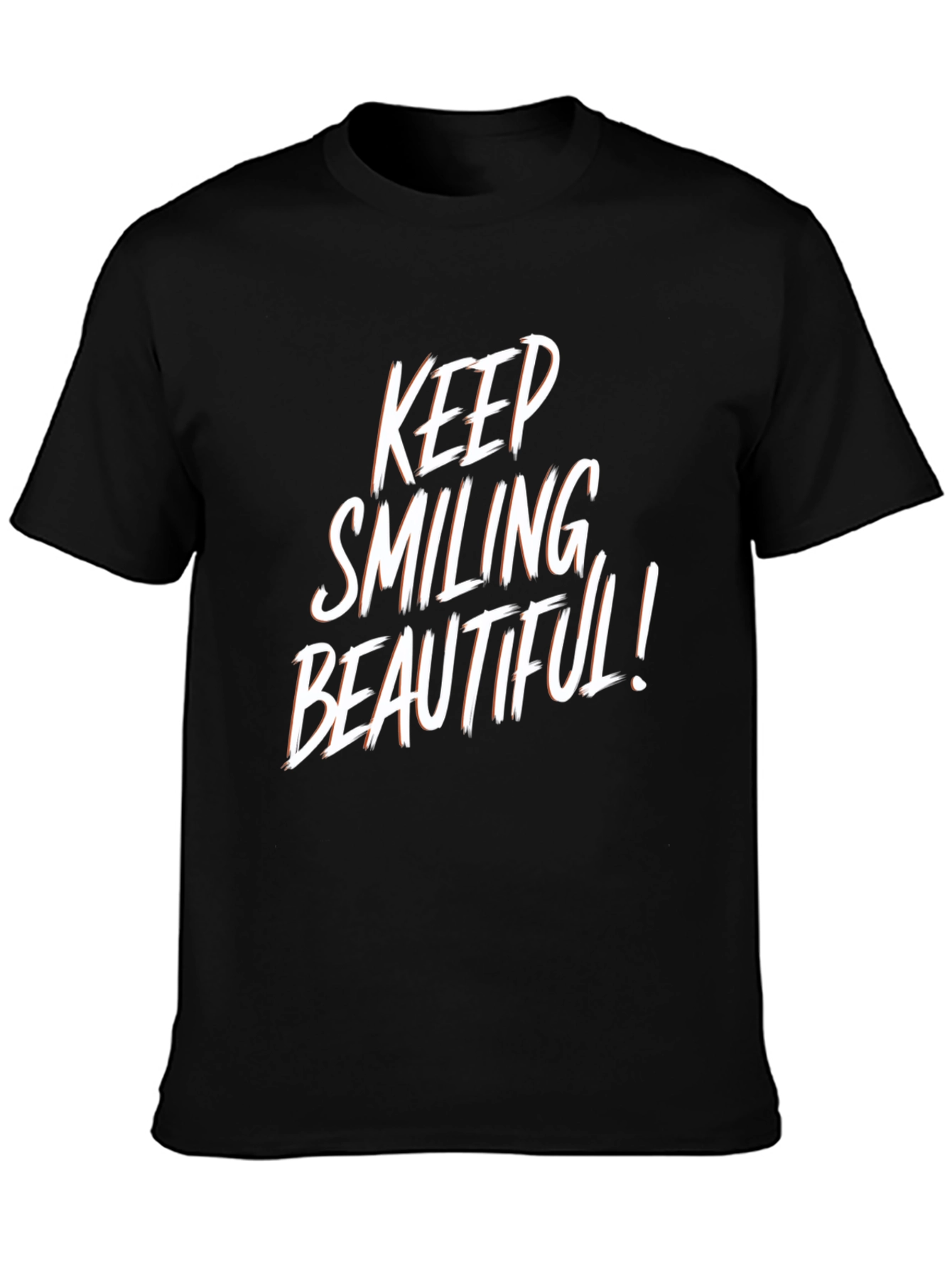Keep Smiling Beautiful Graphic Tee - Mens Black T-Shirt