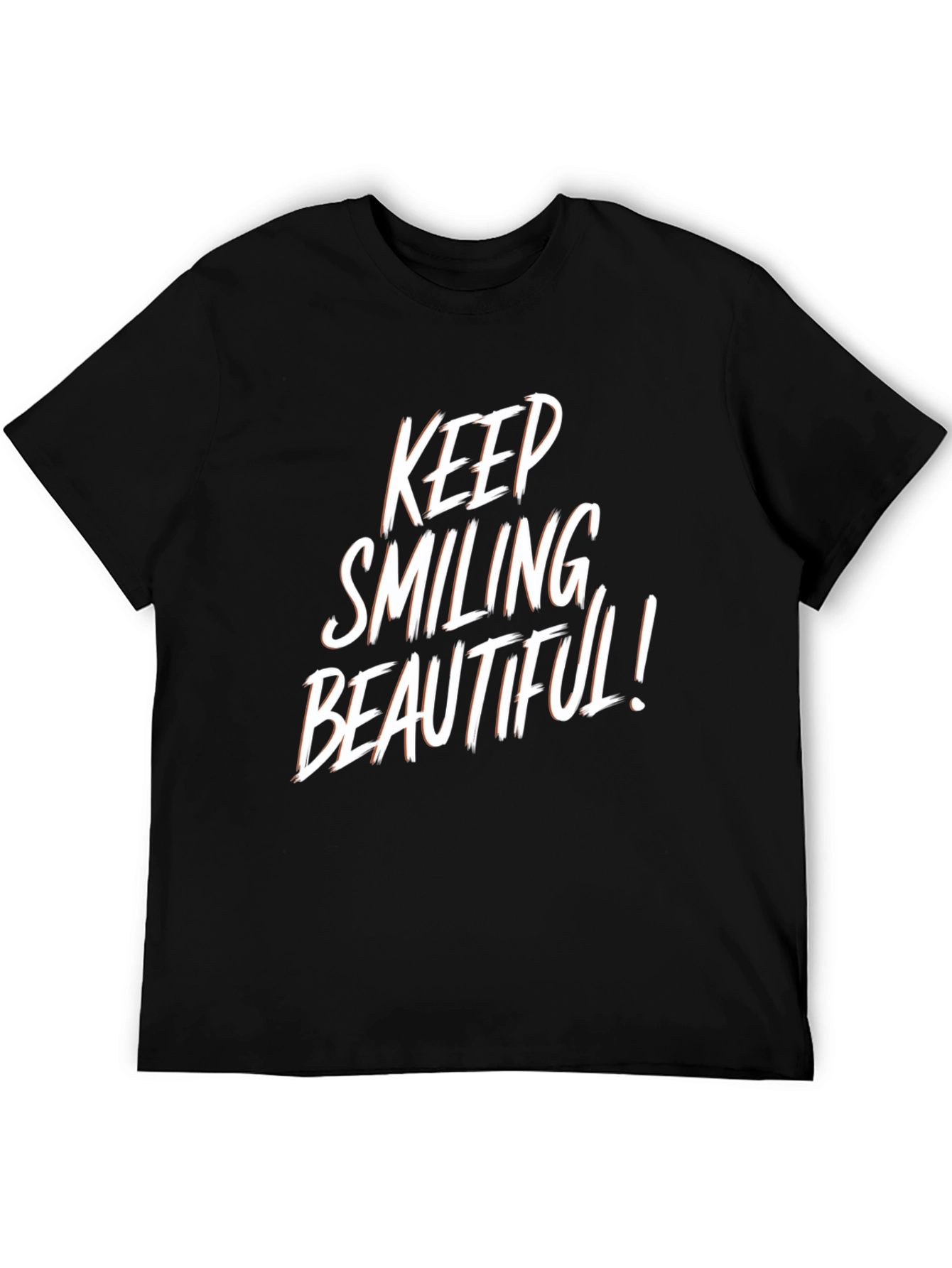 Keep Smiling Beautiful Graphic Tee - Mens Black T-Shirt