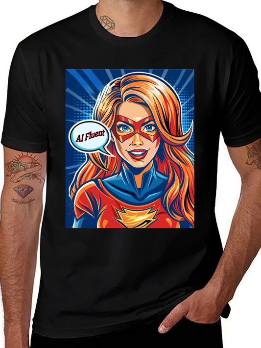 AI Fluent Superhero Comic Tee