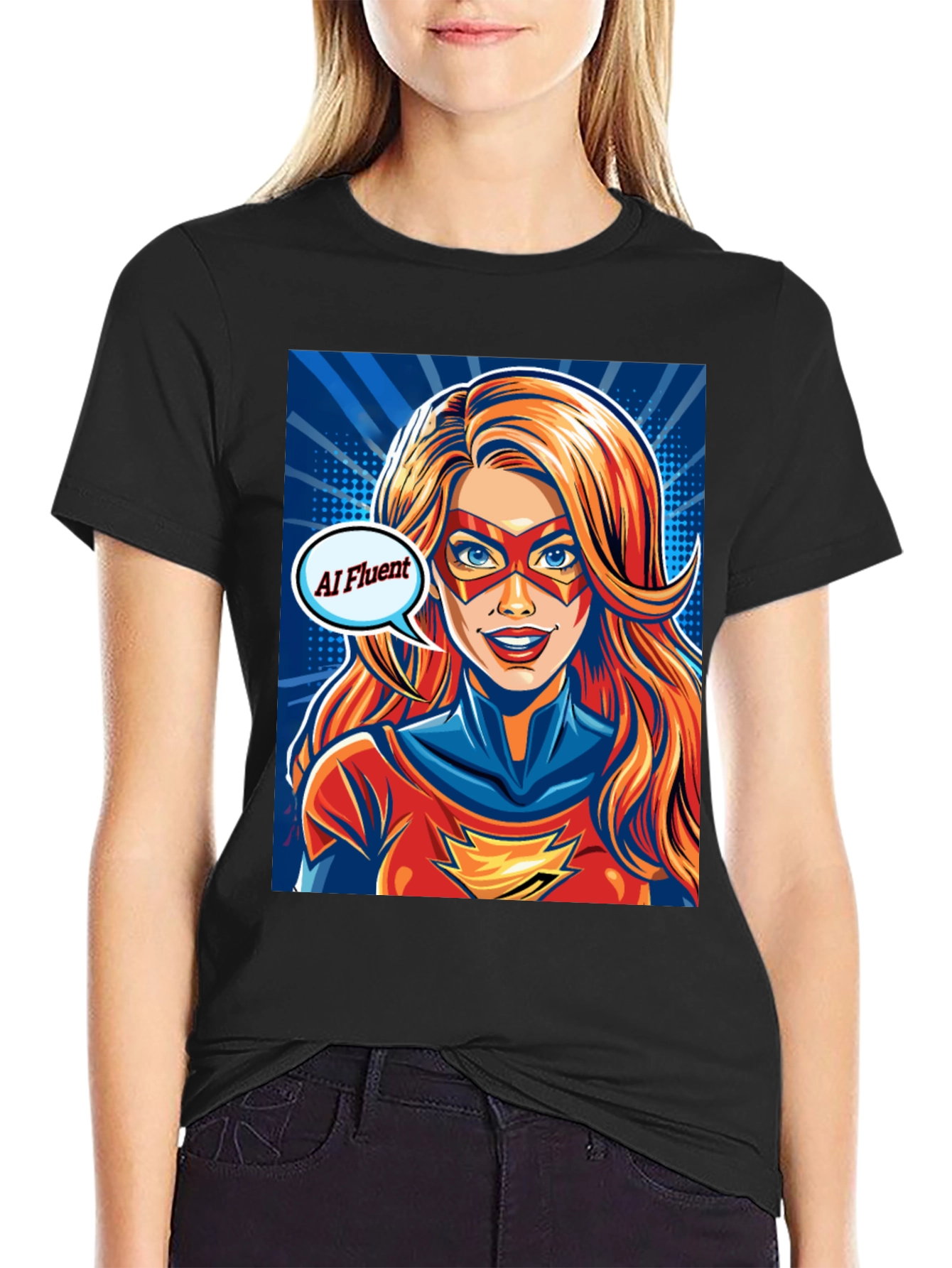 AI Fluent Superhero Comic Tee