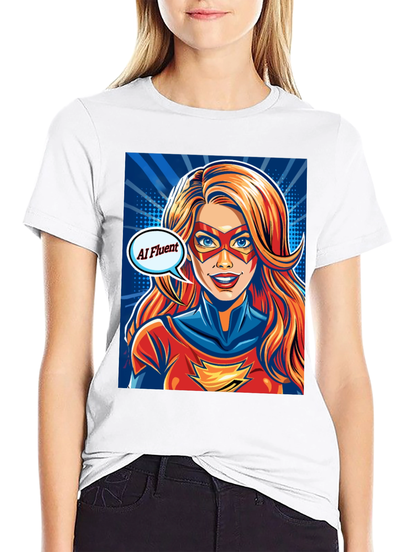 AI Fluent Superhero Comic Tee