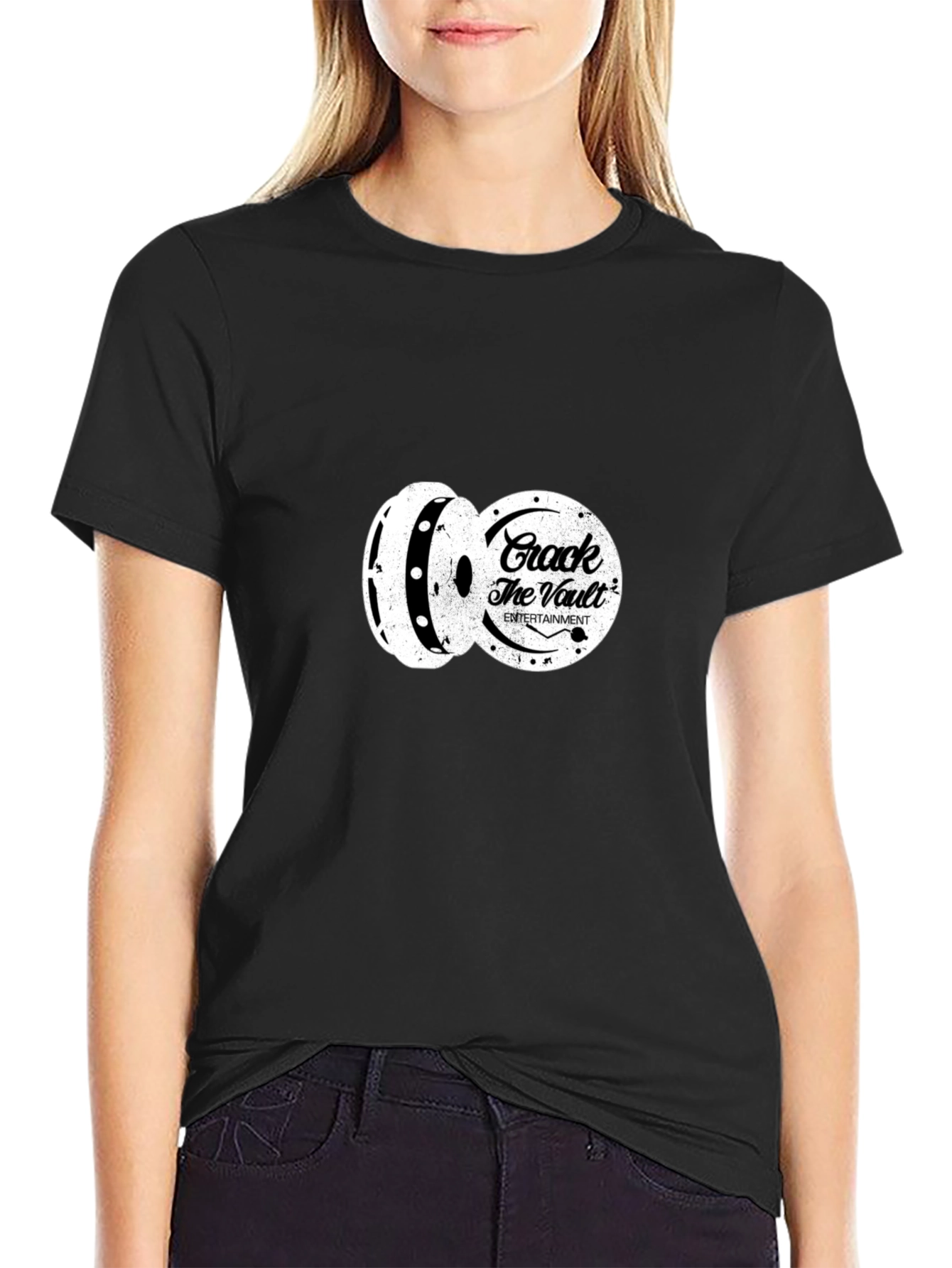 Crack The Vault Entertainment Black Graphic Tee