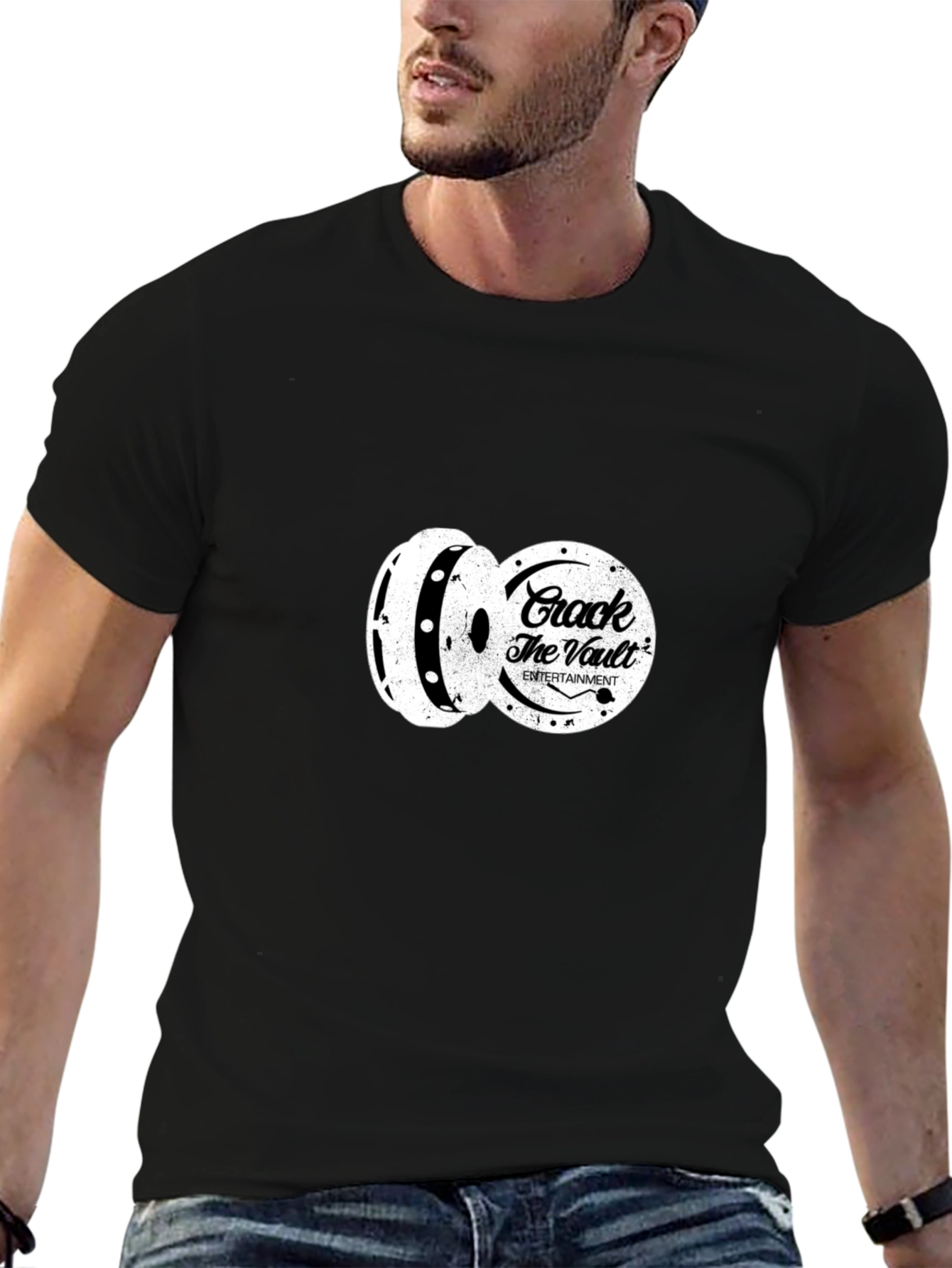 Crack The Vault Entertainment Black Graphic Tee