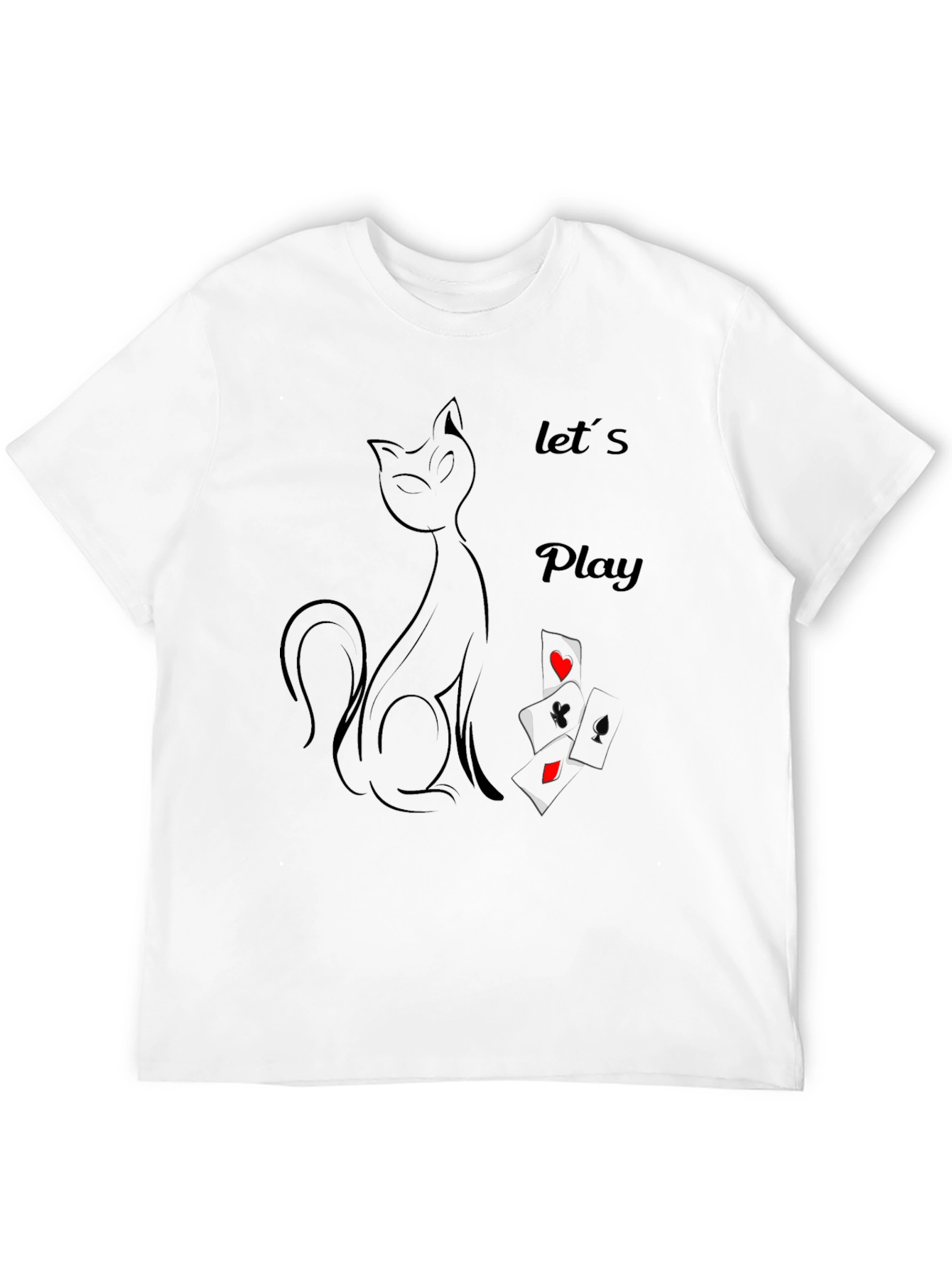 Cat & Cards Graphic Tee - Lets Play T-Shirt
