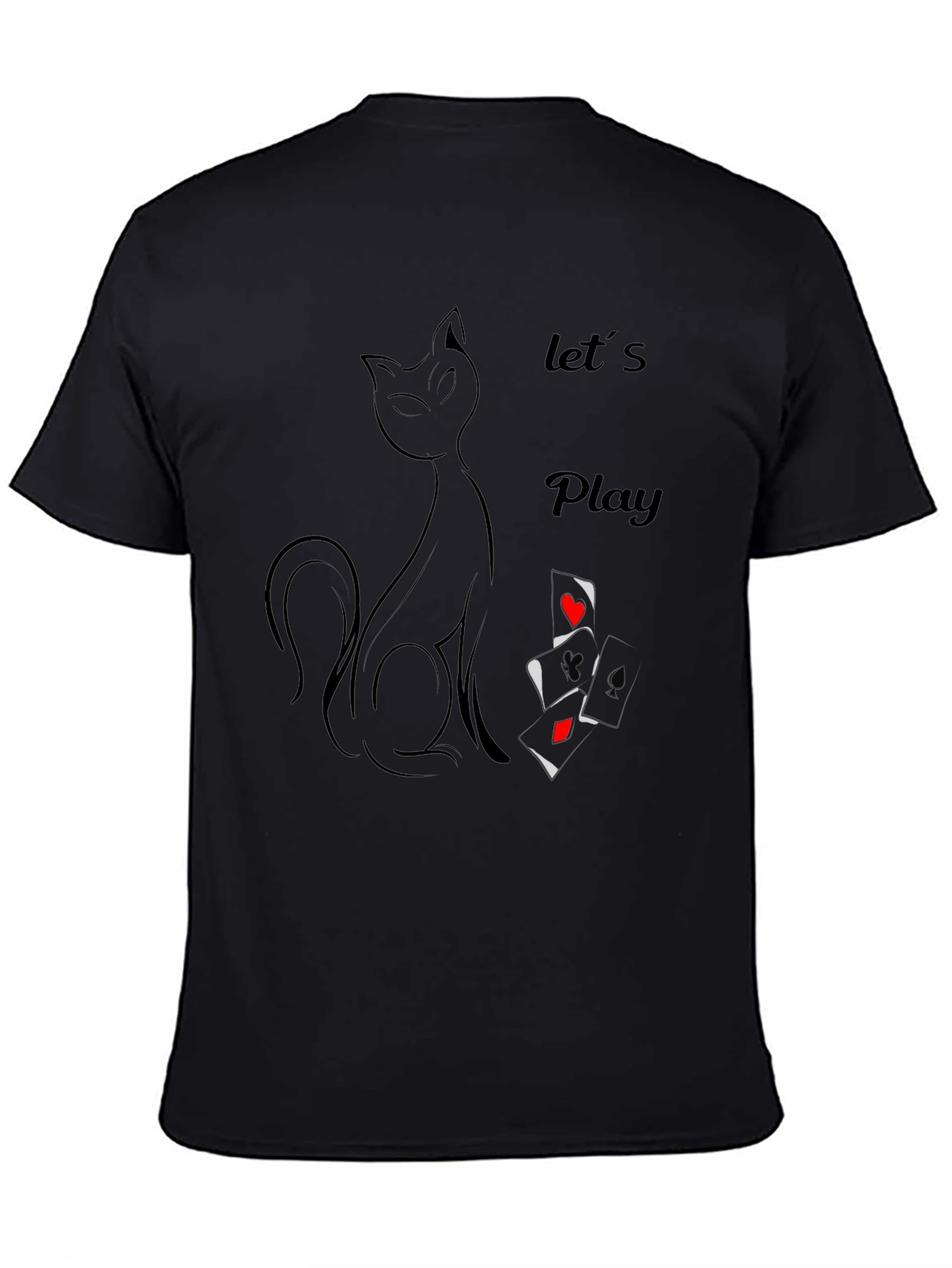 Cat & Cards Graphic Tee - Lets Play T-Shirt