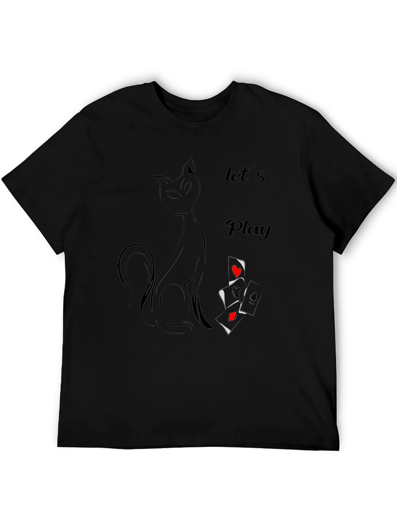 Cat & Cards Graphic Tee - Lets Play T-Shirt