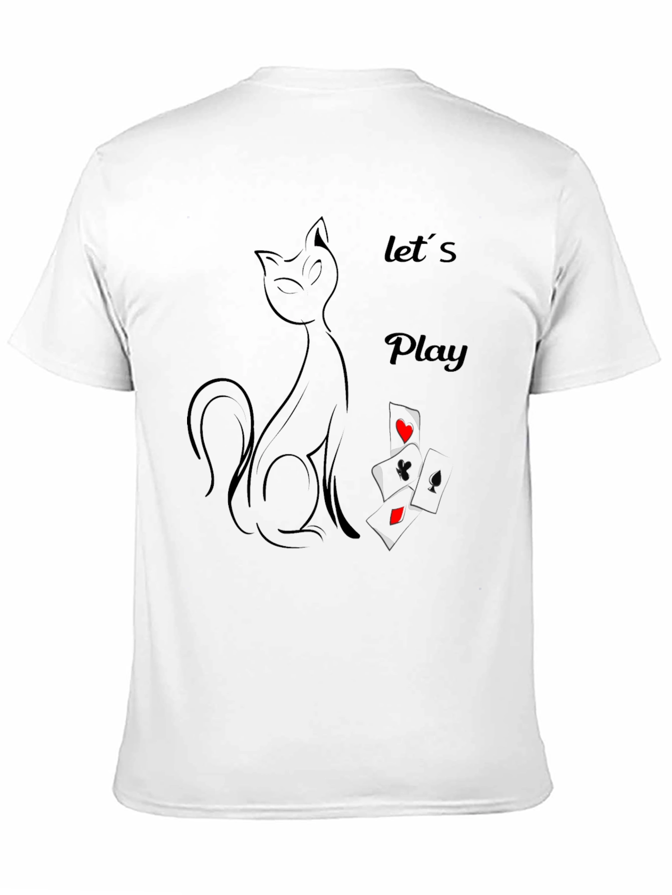 Cat & Cards Graphic Tee - Lets Play T-Shirt