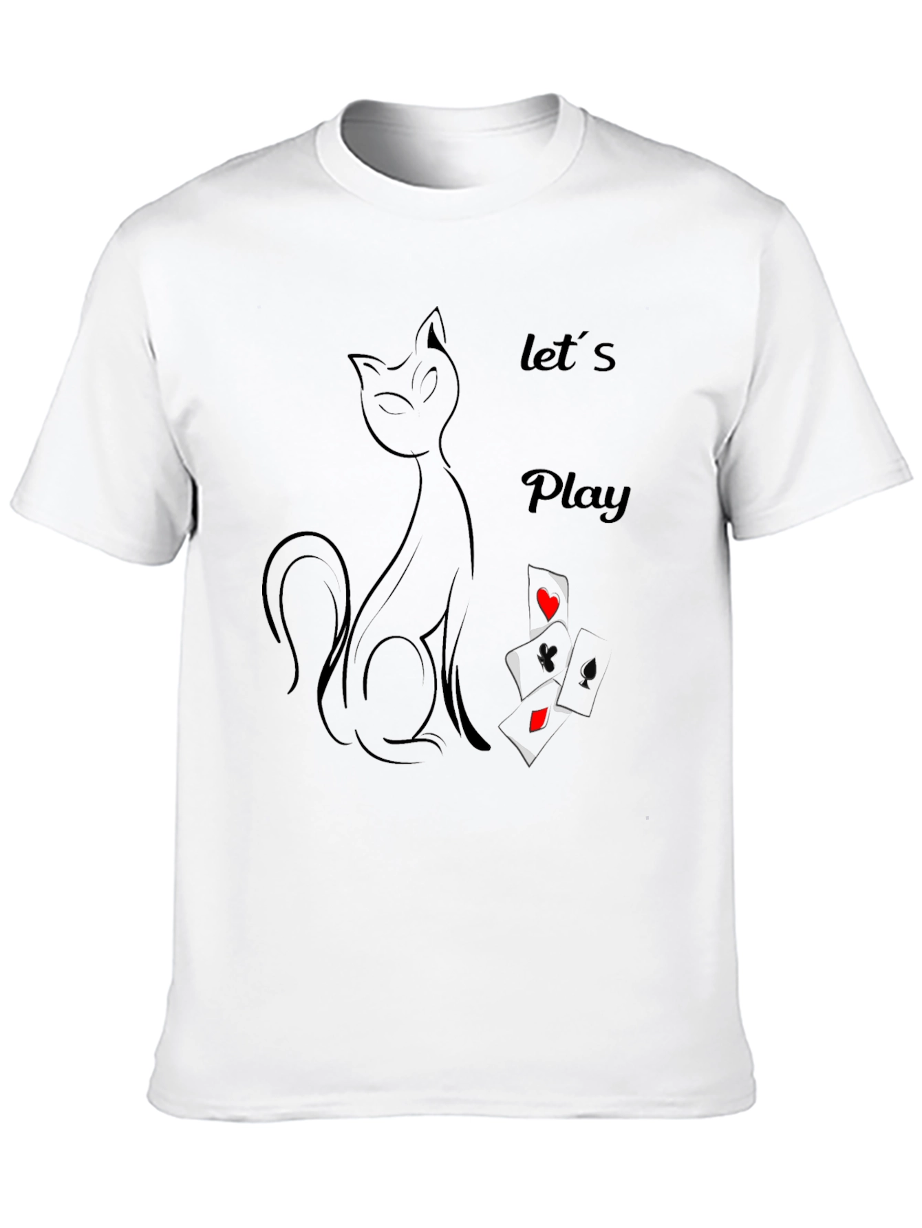 Cat & Cards Graphic Tee - Lets Play T-Shirt