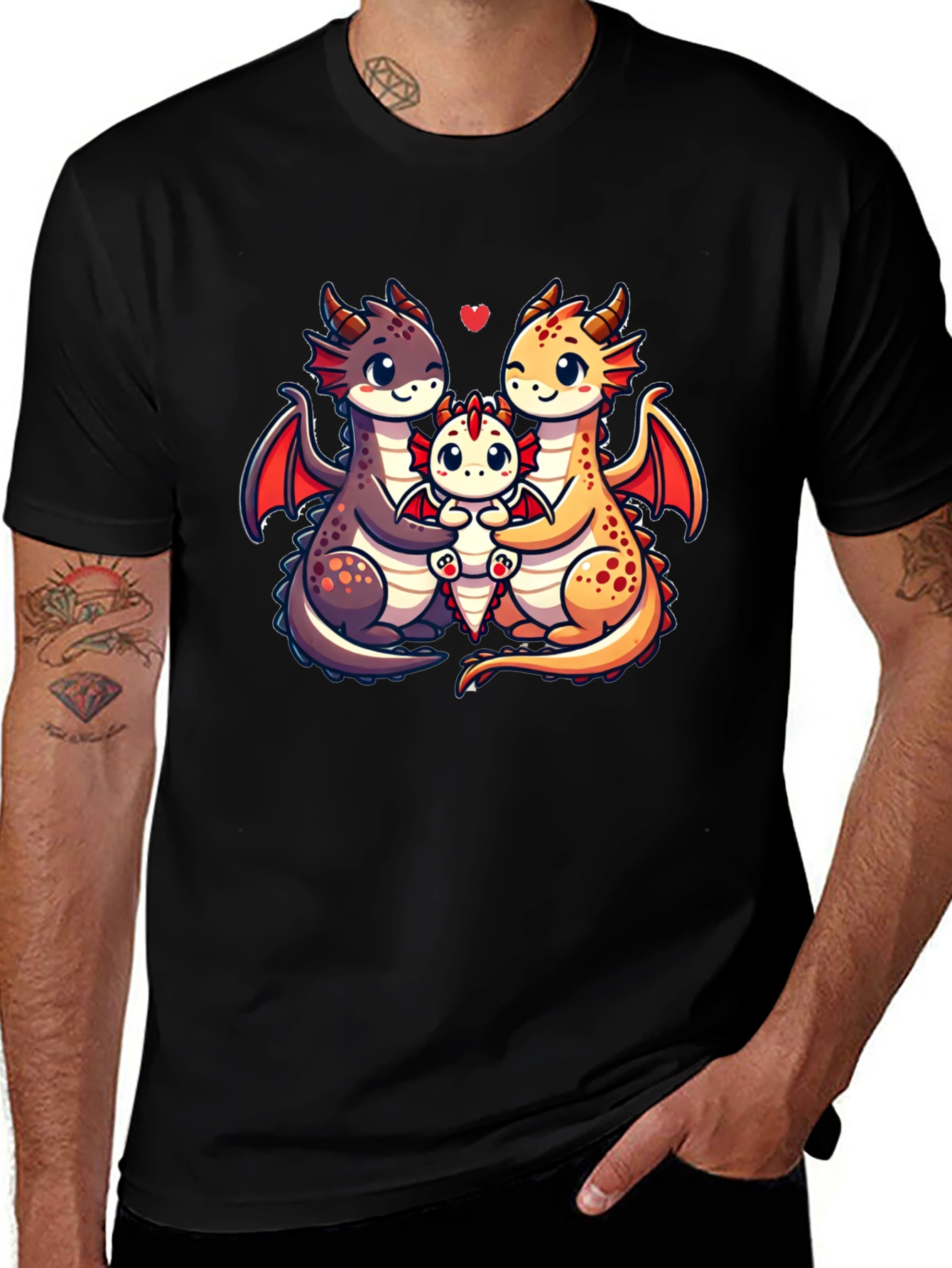 Cute Dragon Family Graphic Tee