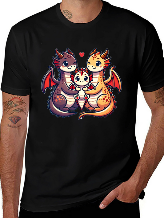 Cute Dragon Family Graphic Tee