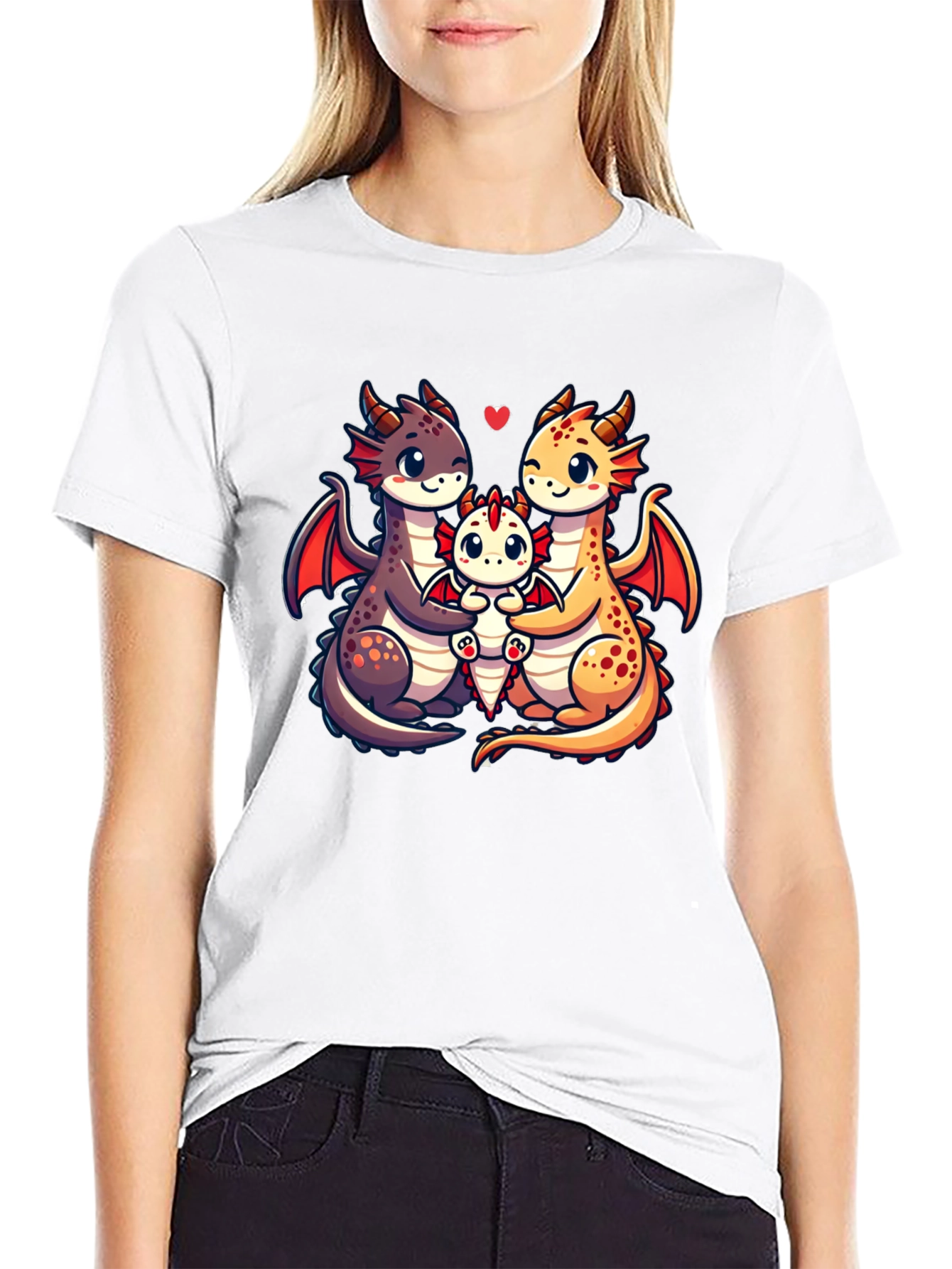 Cute Dragon Family Graphic Tee