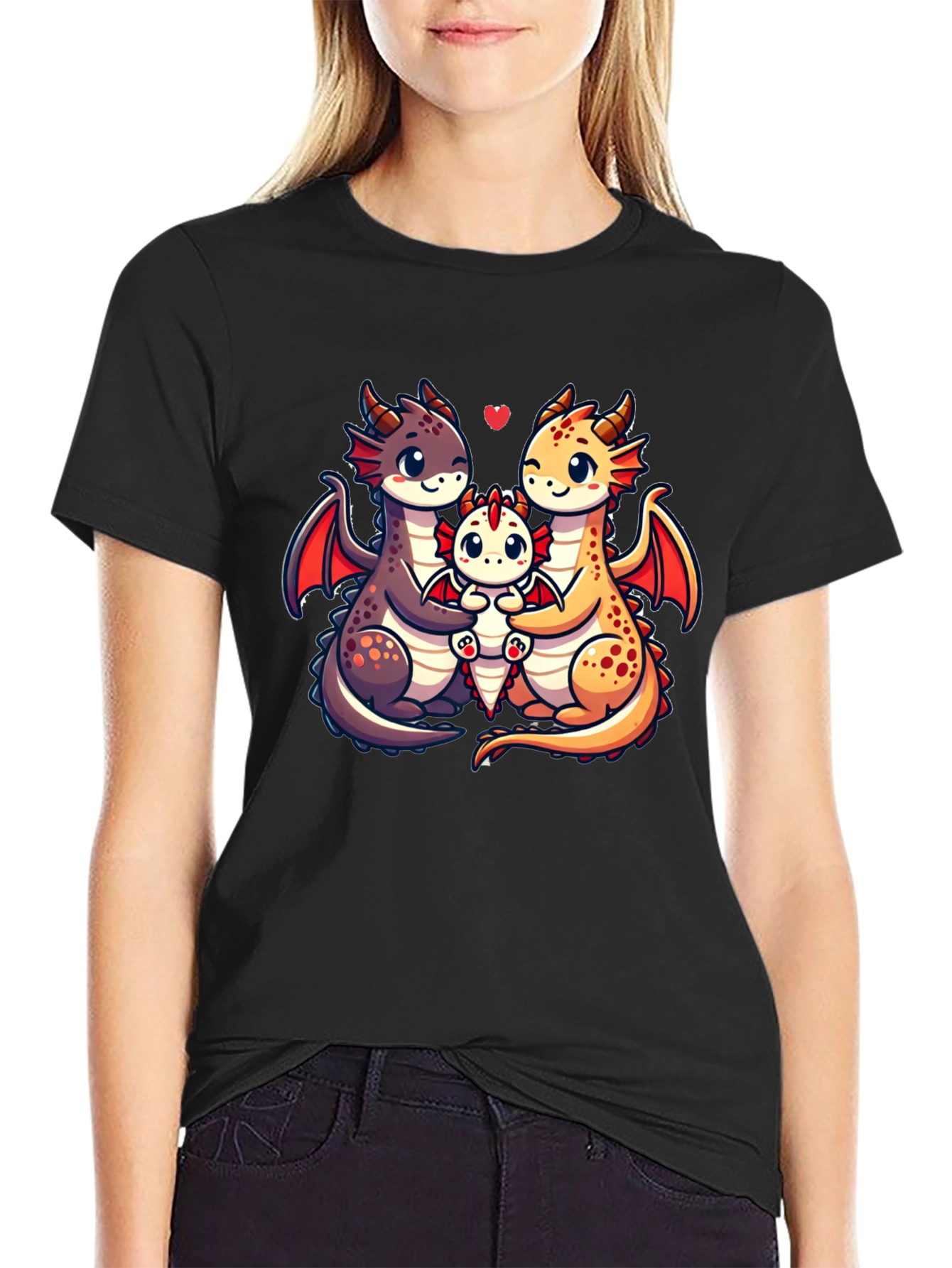 Cute Dragon Family Graphic Tee