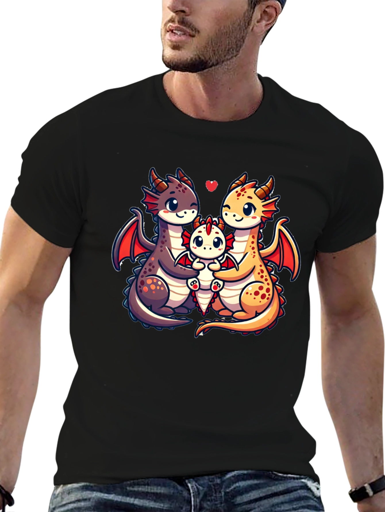 Cute Dragon Family Graphic Tee