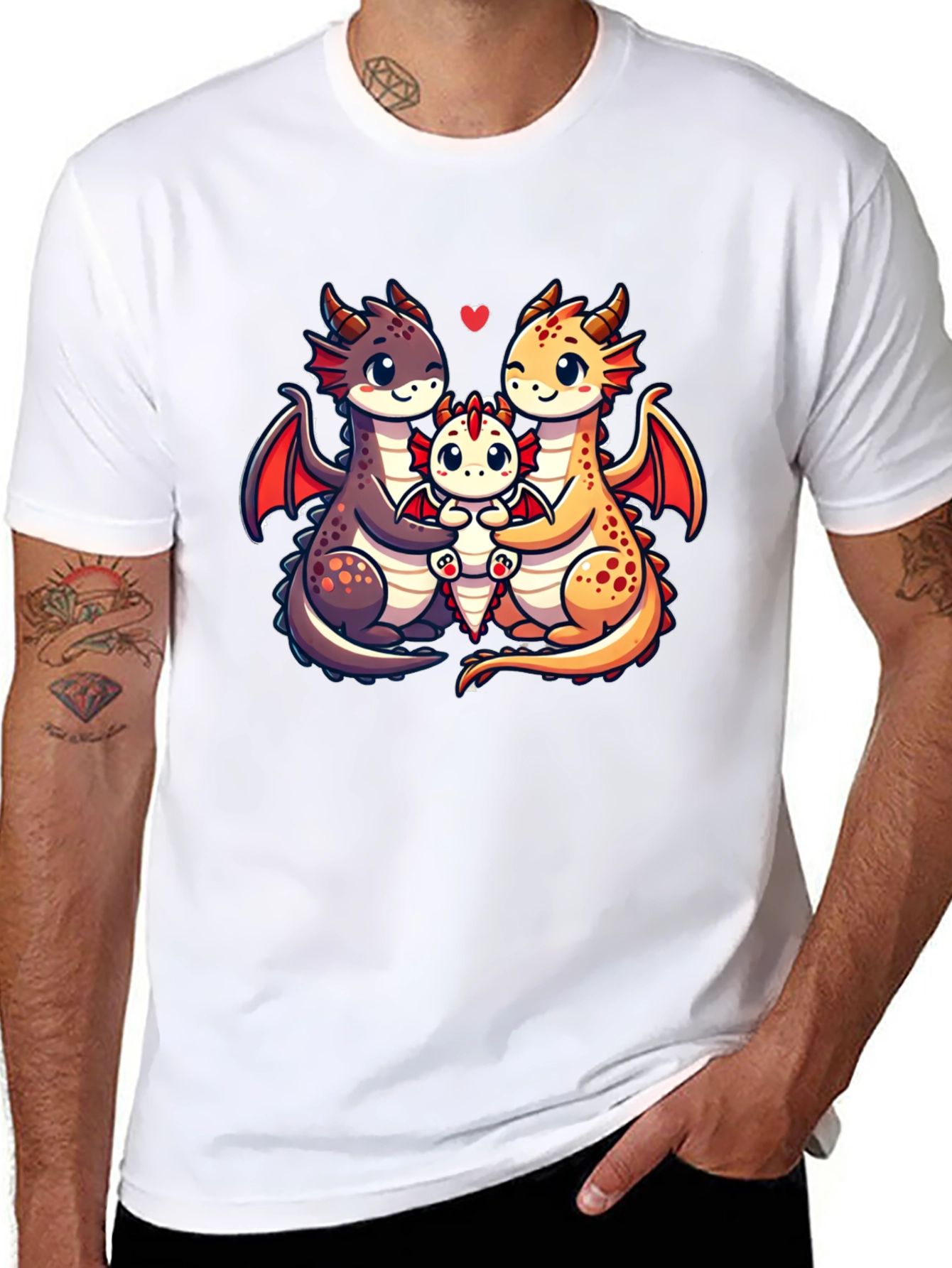 Cute Dragon Family Graphic Tee