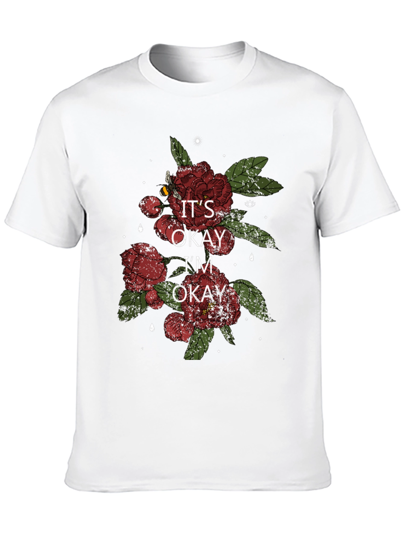 Its Okay Im Okay Flower Graphic Tee