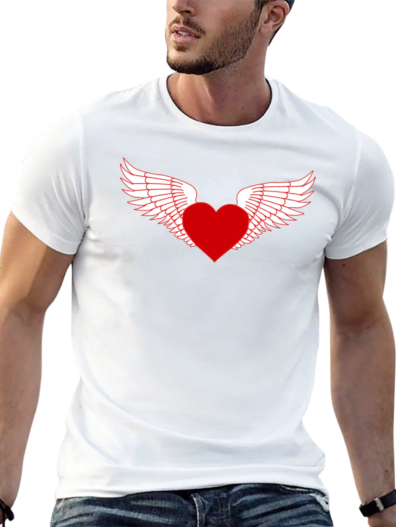 Heart with Wings Graphic Tee - Black