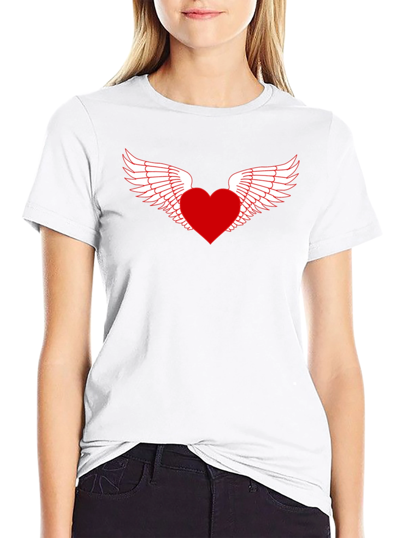 Heart with Wings Graphic Tee - Black