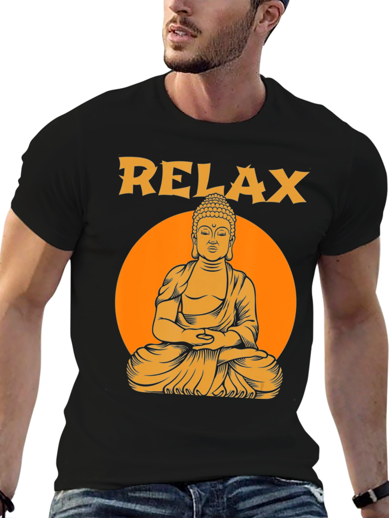 Relax Buddha Graphic T-Shirt - Meditation Zen Style