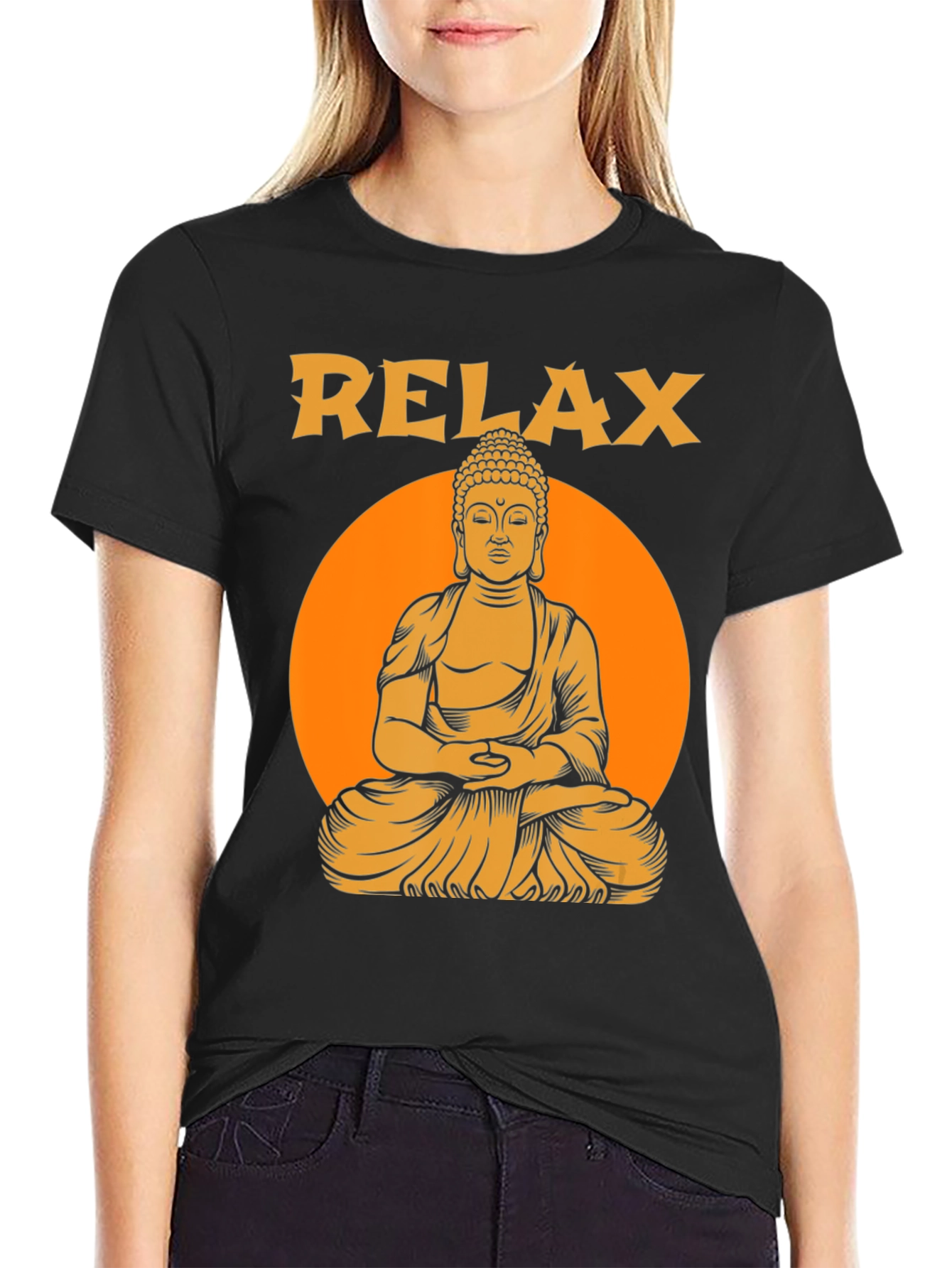 Relax Buddha Graphic T-Shirt - Meditation Zen Style