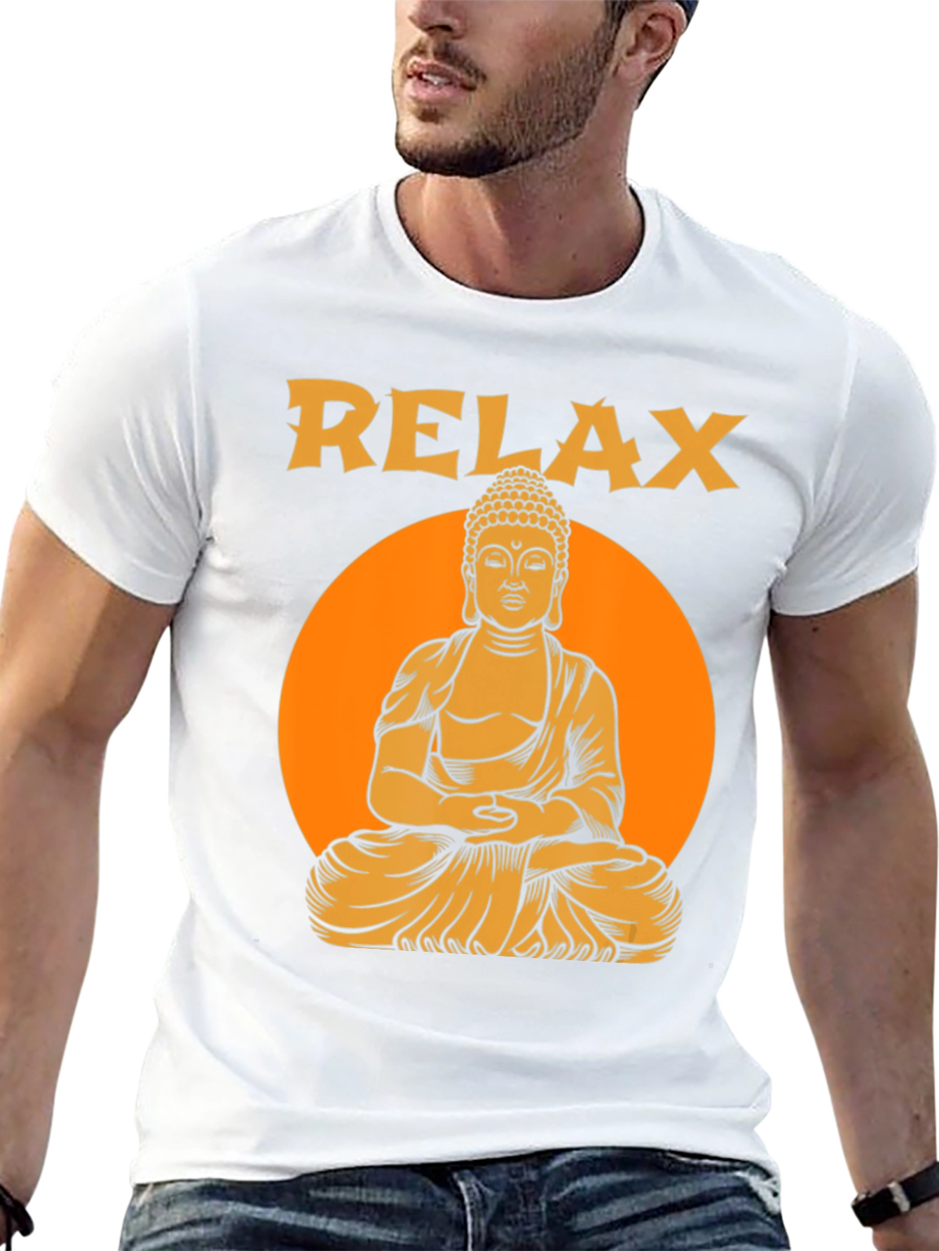 Relax Buddha Graphic T-Shirt - Meditation Zen Style