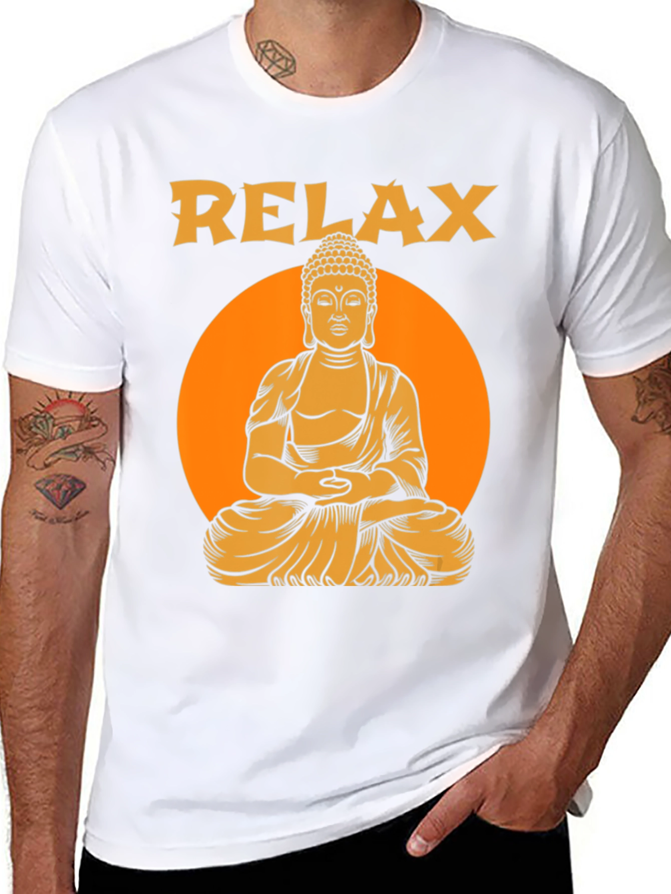 Relax Buddha Graphic T-Shirt - Meditation Zen Style