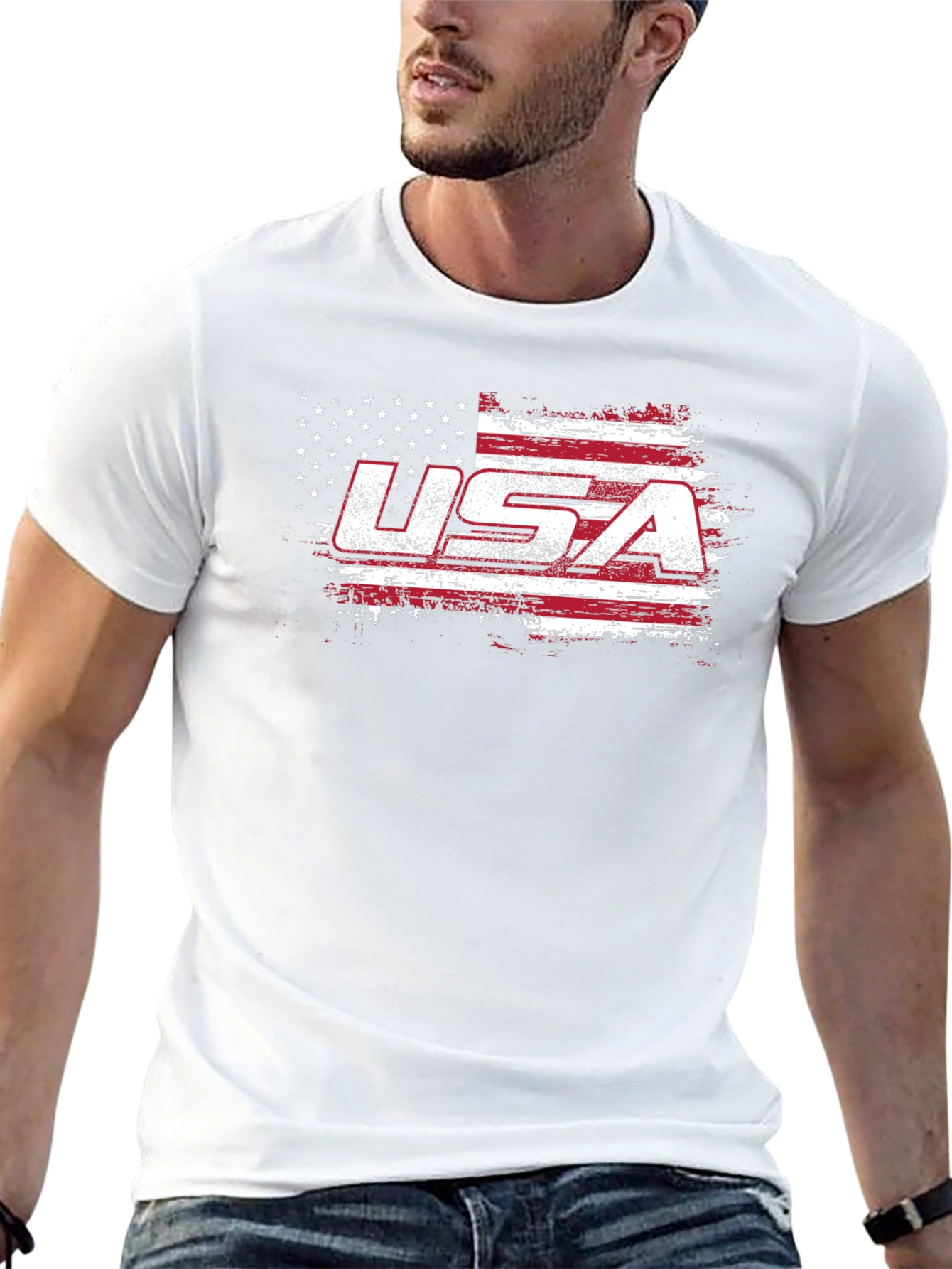 USA Flag Graphic T-Shirt Patriotic American Pride