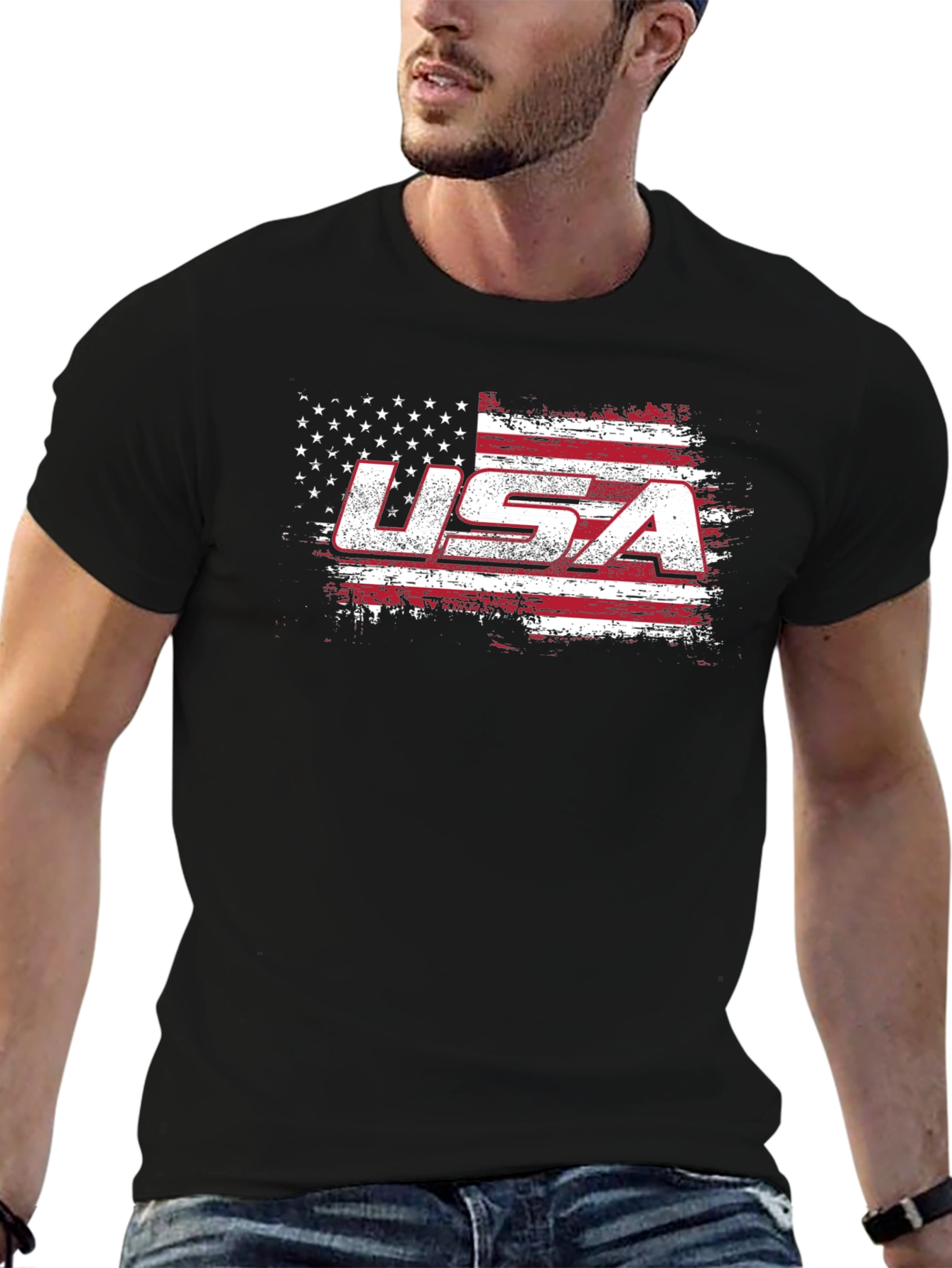 USA Flag Graphic T-Shirt Patriotic American Pride