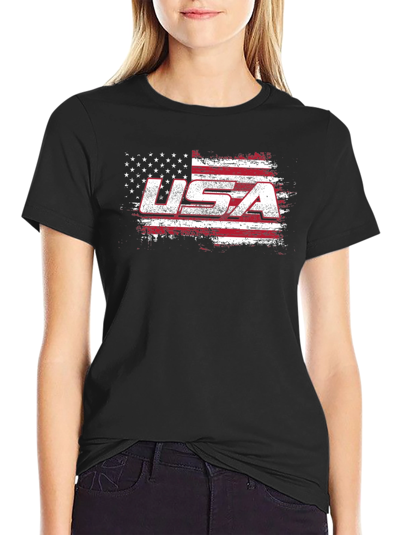 USA Flag Graphic T-Shirt Patriotic American Pride