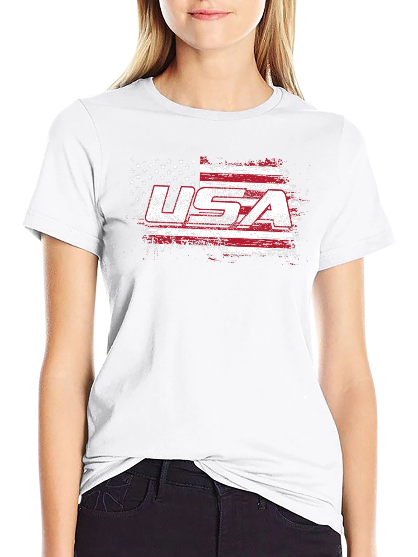 USA Flag Graphic T-Shirt Patriotic American Pride