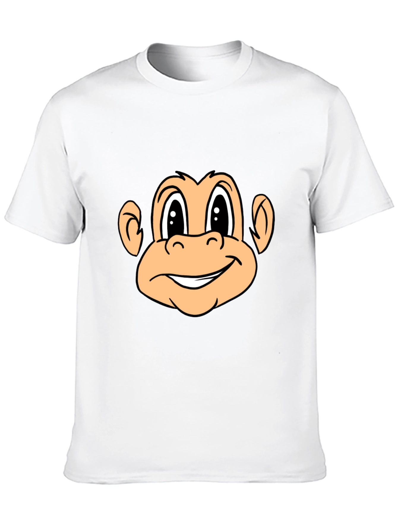Monkey Face Graphic Tee - Black Crew Neck T-Shirt