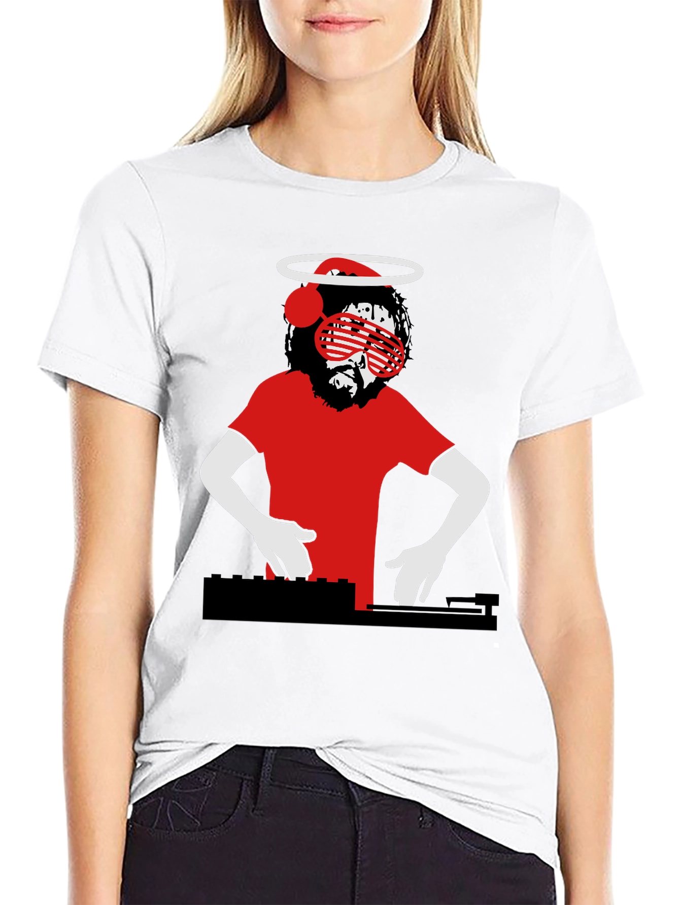 DJ Jesus Graphic T-Shirt - Religious Humor Tee
