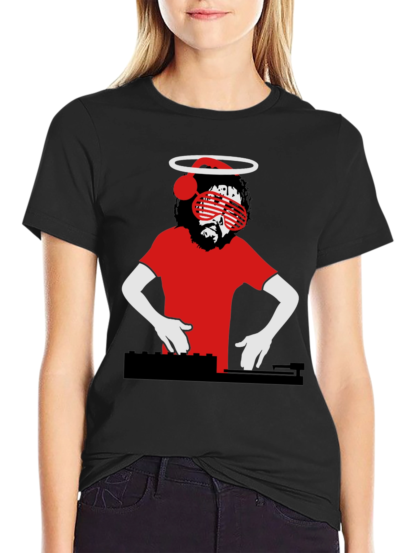 DJ Jesus Graphic T-Shirt - Religious Humor Tee