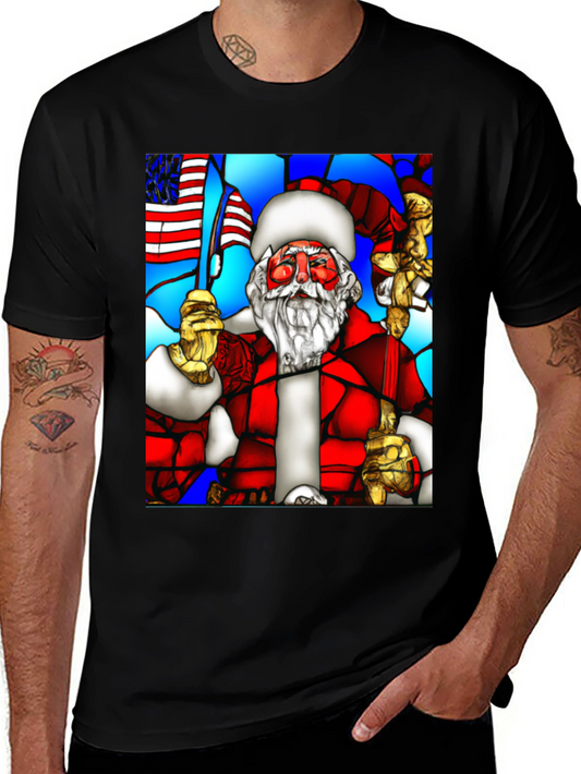 Stained Glass Santa Graphic Tee