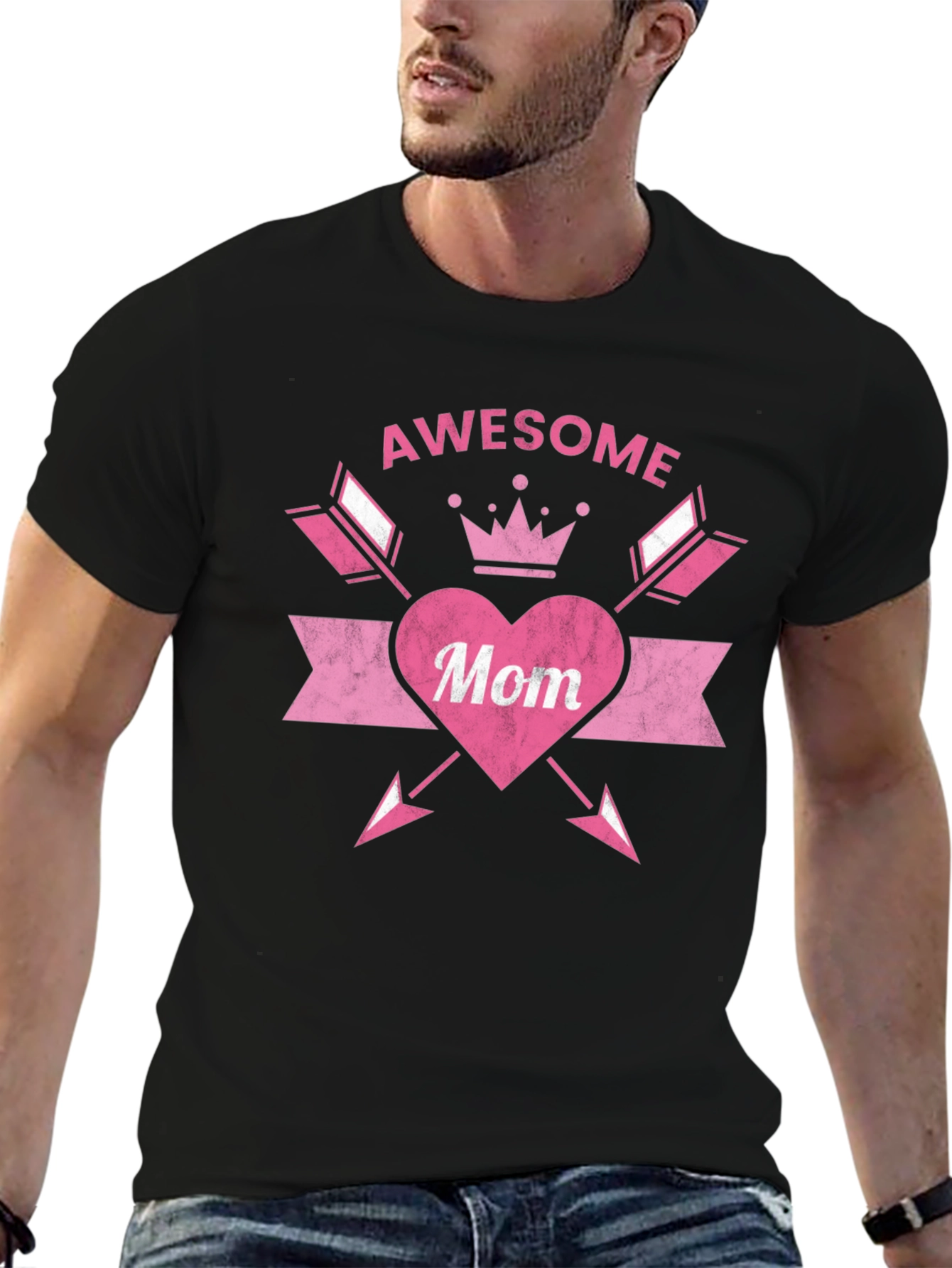 Awesome Mom Graphic T-Shirt Black